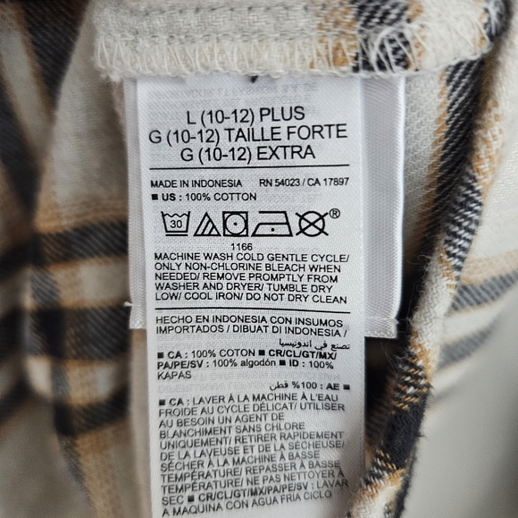 Old Navy Girls Flannel Large Plus 10/12 - Picture 3 of 3